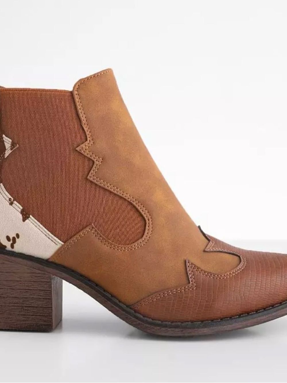 Buckle Pierre Dumas Wilder Ankle Boot Brown Cowhide Accent Western Boots Size 7 - Picture 2 of 11